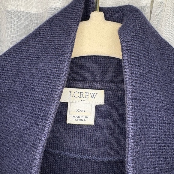 J. Crew Navy Blue Women's Cotton Blazer-style cardigan sweater size XXS - Picture 6 of 8